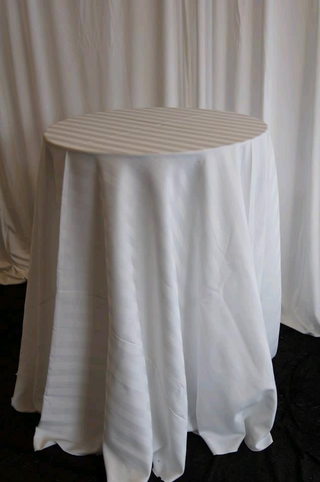 Where to find WHITE IMPERIAL STRIPE TABLEDRAPE in Petoskey