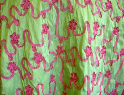 Rental store for GREEN WITH PINK RIBBON TAFFETA LINEN in Petoskey MI